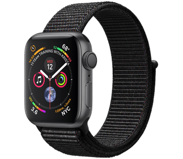 Apple Watch Series 4 (Geweven sportbandje, 40mm) Grijs (Zwart)