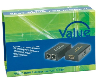 Value HDMI verlenging via Cat.5, max 25m