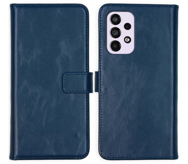 Selencia Echt Lederen Bookcase Samsung Galaxy A33 - Blauw