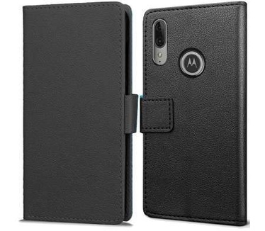 qMust Motorola Moto E6 Plus Wallet Hoesje Zwart
