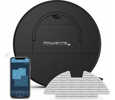 Rowenta X-Plorer Serie 130 AI RR9065 Robotstofzuiger, ultra-dun design, gepersonaliseerde schoonmaak, artificial intelligence, 4-in-1 schoonmaakoplossing, dweilen, duurzame batterij