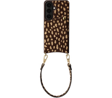 Selencia Nova Real Leather Backcover met Koord en Pashouder Samsung Galaxy S25 - Fawn Chic