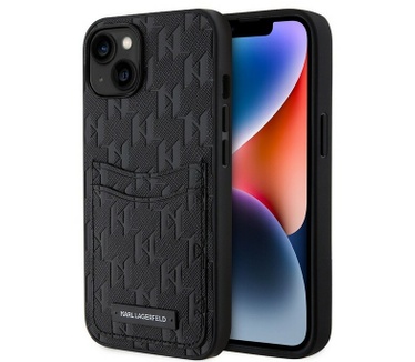 Karl Lagerfeld Saffiano Card Back Case - iPhone 13 (6.1") - Zwart Zwart