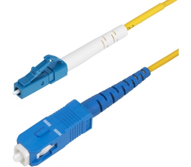 Startech.com 15m LC naar SC (UPC) OS2 Single Mode Simplex Glasvezel Kabel, 9/125µm, Laser Optimized, 40G/100G, Flexibel Buigen, Low Insertion Loss, LSZH Fiber Patchkabel