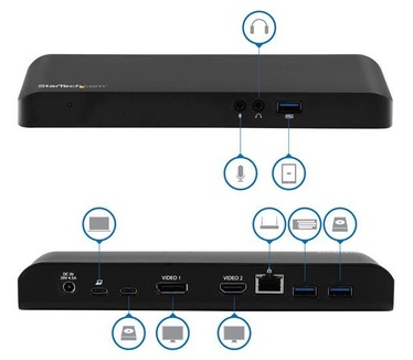 Startech.com USB-C Dual-Monitor Laptop Dock MST & PD (MST30C2DPPD)
