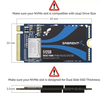 Sabrent Rocket NVMe 2242 512GB