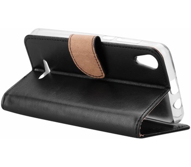 Luxe Lederen Bookcase hoesje voor de Wiko Lenny4 - Zwart (Wiko Lenny 4) Zwart