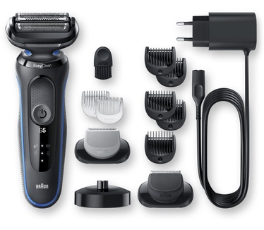 Braun Series 5 50-B4650cs Scheerapparaat Met Oplaadstandaard, 2 EasyClick-opzetstukken, Blauw