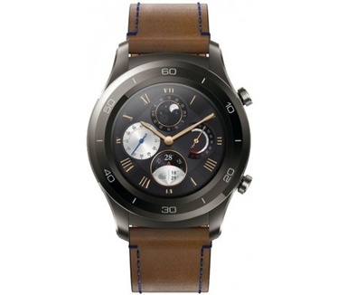 qMust Lederen armband voor Huawei Watch 2 Classic Bruin
