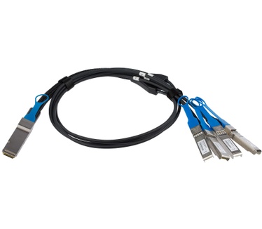 Startech.com QSFP+ DAC Breakout Twinax kabel MSA conform 1 m Zwart