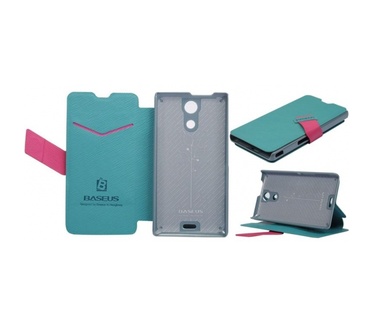 Baseus Wallet Case met stand Sony Xperia ZR (mint/pink)