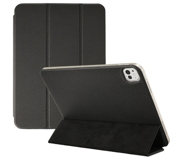 Accezz Leather Trifold Bookcase Apple iPad Pro 13 (2025) M5 / (2024) M4 - Zwart