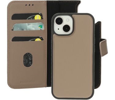Mobiparts Leather 2 in 1 Wallet Case Apple iPhone 15 Taupe