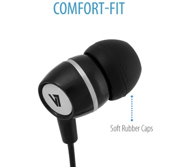 V7 V7 Stereo Earbuds with Inline Microphone - Black