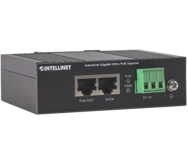 Intellinet Industrial Gigabit Ultra PoE Injector, 1 x 60 W Port, IEEE 802.3bt/at/af Power over Ethernet (Ultra POE/PoE+/PoE), Metal Housing
