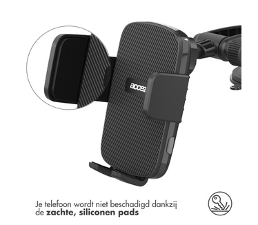 Accezz Telefoonhouder auto - Draadloze oplader - Dashboard en voorruit - Zwart