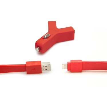 Tylt Autolader Y-charge 2.1 Syncable 2x USB Lighting Rood