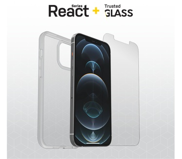Otterbox React + Trusted Glass Series voor Apple iPhone 12/iPhone 12 Pro, transparant