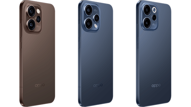 V.l.n.r: Reno15 Pro 5G, Reno15 5G, Reno15 F 5G. Beeld: OPPO