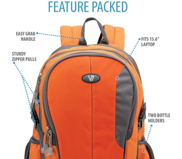 V7 Odyssey Laptop Backpack 15.6" orange