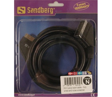 Sandberg Scart Cable M-M,  3 m BLACK