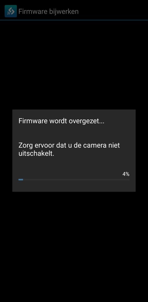 OI.Share app: OM-1 firmware update - stap 5 firmware overzetten