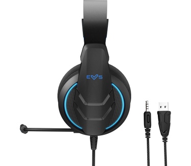 Energy Sistem Gaming headset ESG Metal Core (Gamer Helme Gaming LED-verlichting, Boom Mic, verstelbare hoofdband, kabel 220 cm) - blauw