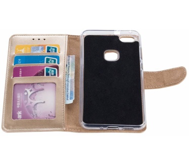 Luxe Lederen Bookcase hoesje voor de Huawei P10 Lite - Goud (Huawei P10 Lite) Goud