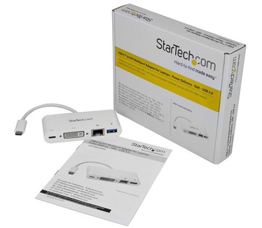 Startech.com USB-C multiport adapter voor laptops Power Delivery DVI GbE USB 3.0