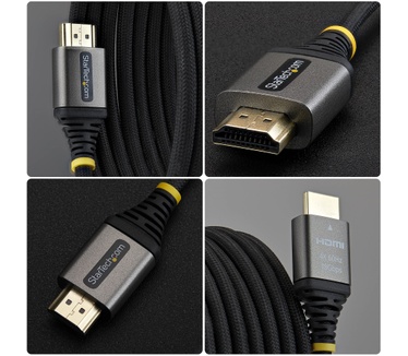 Startech.com 2m Premium Gecertificeerde High Speed HDMI Kabel, Ultra Flexibele Gevlochten High Flex HDMI Kabel, 4K 60Hz / 1440p 144Hz met HDR10 / ARC, 18Gbps