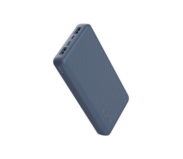 Trust Mobile Primo Snelle Duurzame Powerbank 20000mAh, Draagbare Oplader USB-C Charger 3 A, 3 Poorten, Externe Batterij Pack iPhone, iPad, Samsung, Apple, Xiaomi, Huawei, Airpods, Smartphone, Blauw