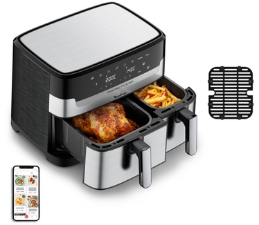 Moulinex Airfryer Dual Easy Fry & Grill Inox 2 laden EZ905D20 2450 W