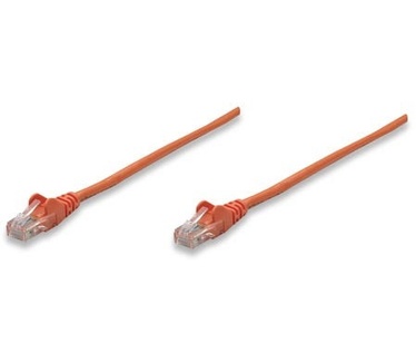 Intellinet Network Patch Cable, Cat5e, 5m, Orange, CCA (Copper Clad Aluminium), F/UTP (cable unshielded/twisted pair - all three pairs wrapped in foil), PVC, RJ45 Male to RJ45 Male, Gold Plated Contacts, Snagless, Booted