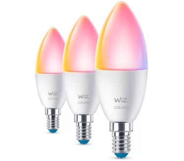 WiZ Connected Kaarslamp 40W C37 E14 x3