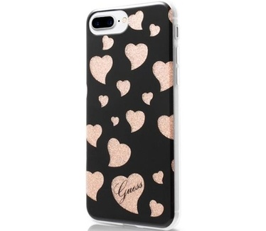 Guess Hearts TPU Back Cover - Apple iPhone 7 Plus (5.5") - Zwart Zwart