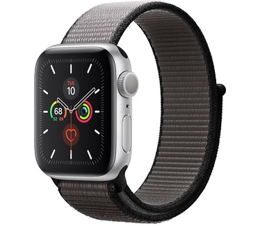 Apple Watch Series 5 (40mm) aluminium, geweven sportbandje Zilver (Grijs)