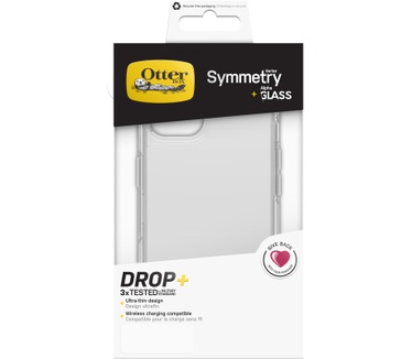 Otterbox Symmetry Clear + Alpha Glass Anti-Microbial Series voor Apple iPhone 13, transparant