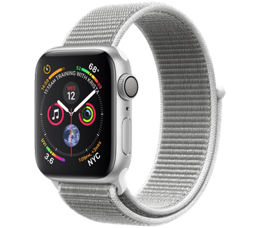 Apple Watch Series 4 (Geweven sportbandje, 40mm) Zilver (Wit)