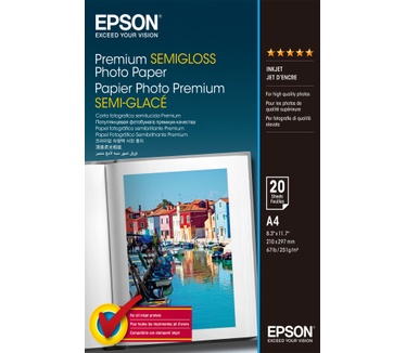 Epson Premium Semi-Gloss Photo Paper - A4 - 20 Vellen