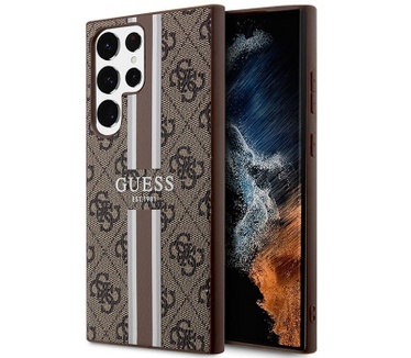 Guess 4G Printed Stripe Back Case Samsung Galaxy S23 Ultra Bruin Bruin