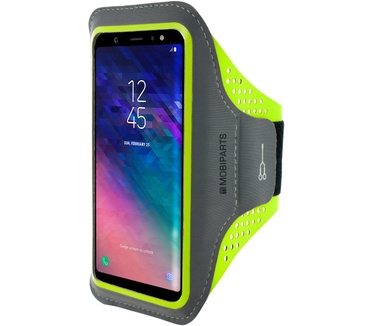 Mobiparts Comfort Fit Sport Armband Samsung Galaxy A6 Plus (2018) Neon Green