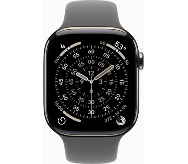 Apple Watch Series 11, 46mm, GPS + Cellular, Titanium, Sportbandje S/M, Titanium (Grijs)
