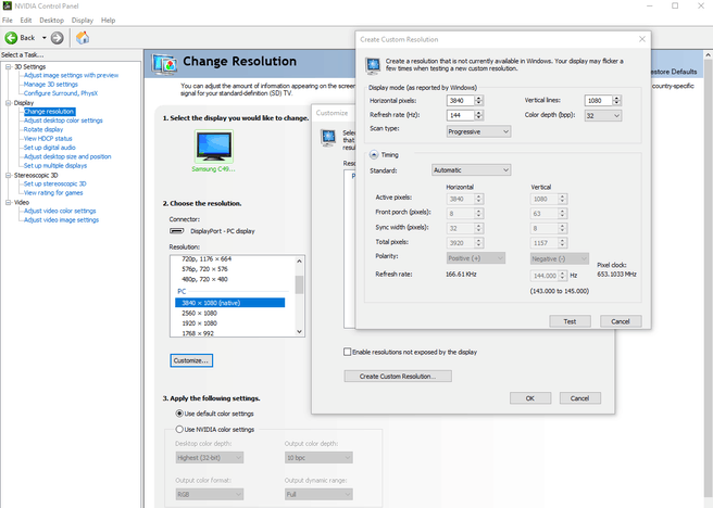 Resolutie aanpassen in Nvidia-software