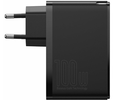 Baseus GaN2 4 Ports Fast Charger 100W - Zwart
