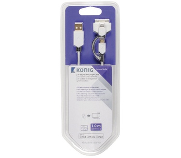 König USB A/Lightning/USB Micro B/Apple 30-pin, 1 m