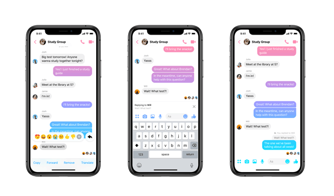 Threads in Facebook Messenger, maart 2019