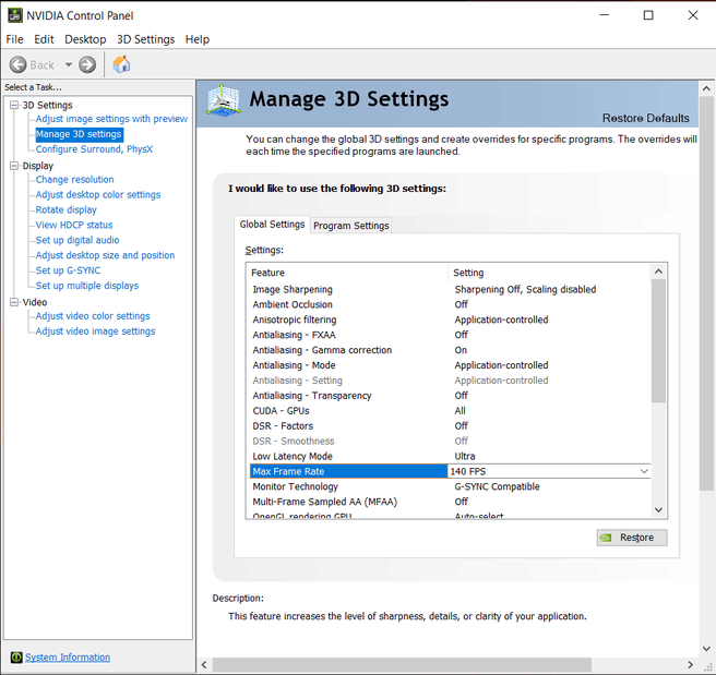 Nvidia max fps in driver