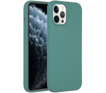 Accezz Liquid Silicone Backcover iPhone 12 Pro Max - Donkergroen