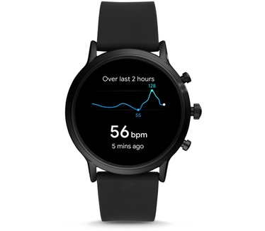 Fossil Gen 5 The Carlyle HR Black Silicone Zwart (Zwart)