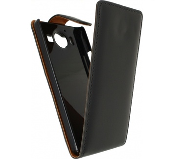 Xccess PU Leather Flip Case voor Microsoft Lumia 950 - Zwart